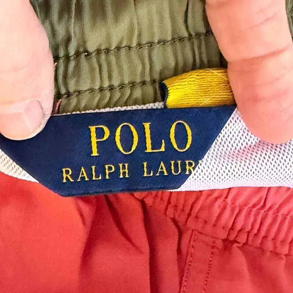 Polo Ralph Lauren Coral Mesh Lined Elastic Waist Swim Trunks Shorts Size XXL